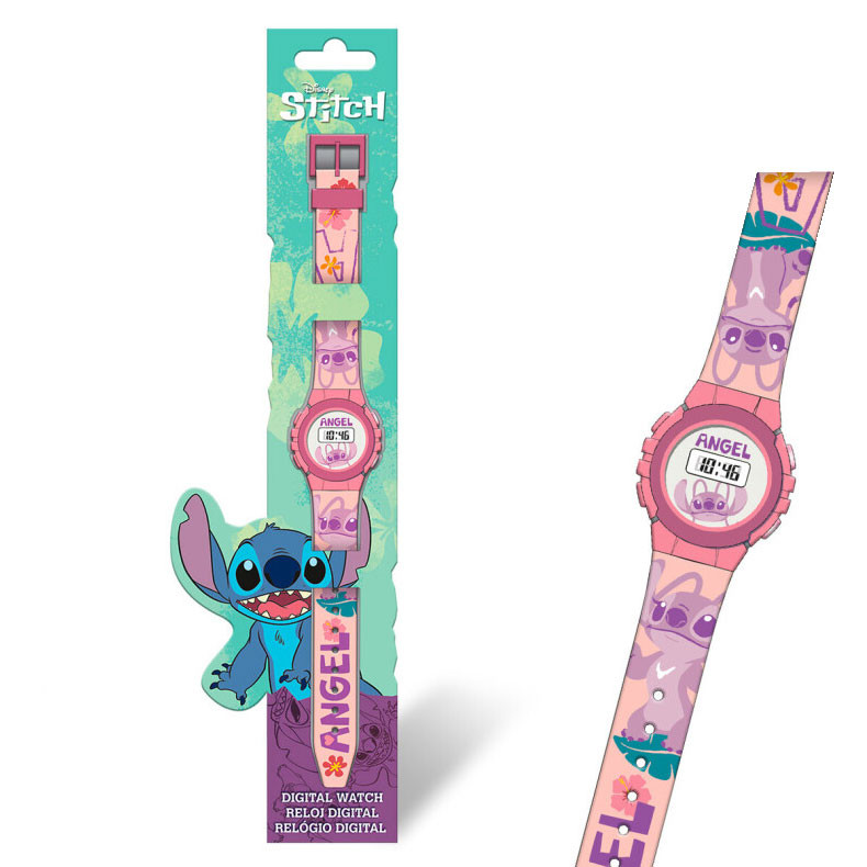 Disney Lilo and Stitch Pink Angel ψηφιακό ρολόι 5897192