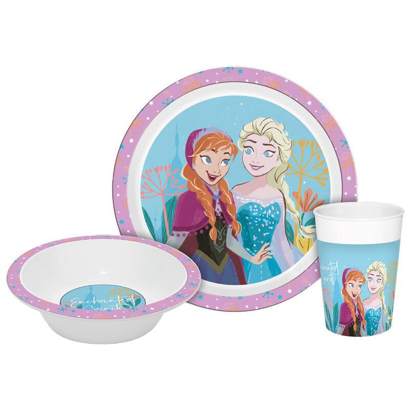 Disney Frozen Enchanted Παιδικό Σετ Φαγητού 3 Τεμαχίων 200 ml Χωρίς BPA 5881794