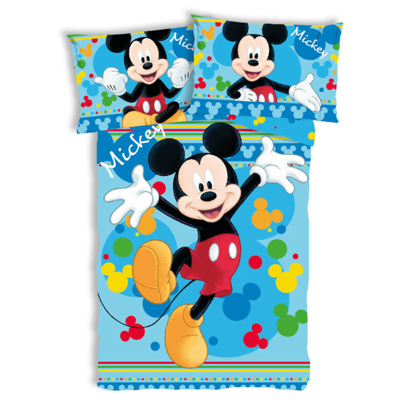 Disney Mickey Joyful Βρεφικό Βαμβακερό Σετ Παπλωματοθήκης 2 Τεμαχίων 100×135 και 40×60 cm 5899587