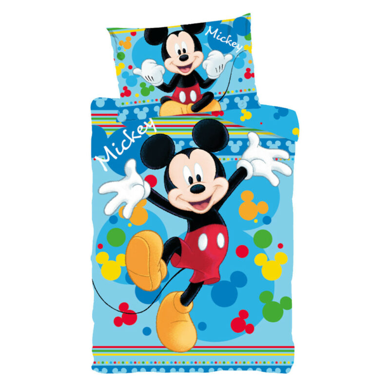 Disney Mickey Joyful Βρεφικό Βαμβακερό Σετ Παπλωματοθήκης 2 Τεμαχίων 100×135 και 40×60 cm 5899588