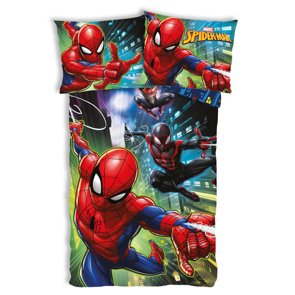 Spiderman Trie Guardians Σετ Μονή Παπλωματοθήκη Βαμβακερή 2 Τεμαχίων 140×200 και 70×90 cm