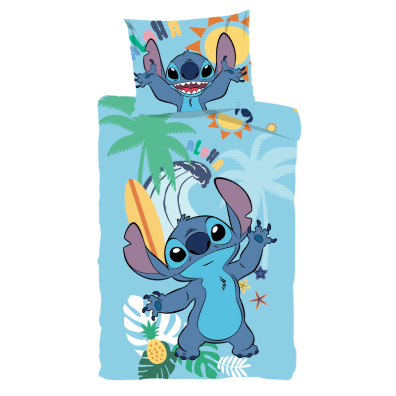 Disney Lilo and Stitch Summer Σετ Μονή Παπλωματοθήκη Βαμβακερή 2 Τεμαχίων 140×200 και 70×90 cm 5899175
