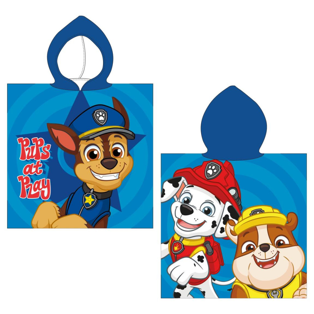 Paw Patrol Πετσέτα θαλάσσης πόντσο 50×115 cm (Fast Dry) Μπλε