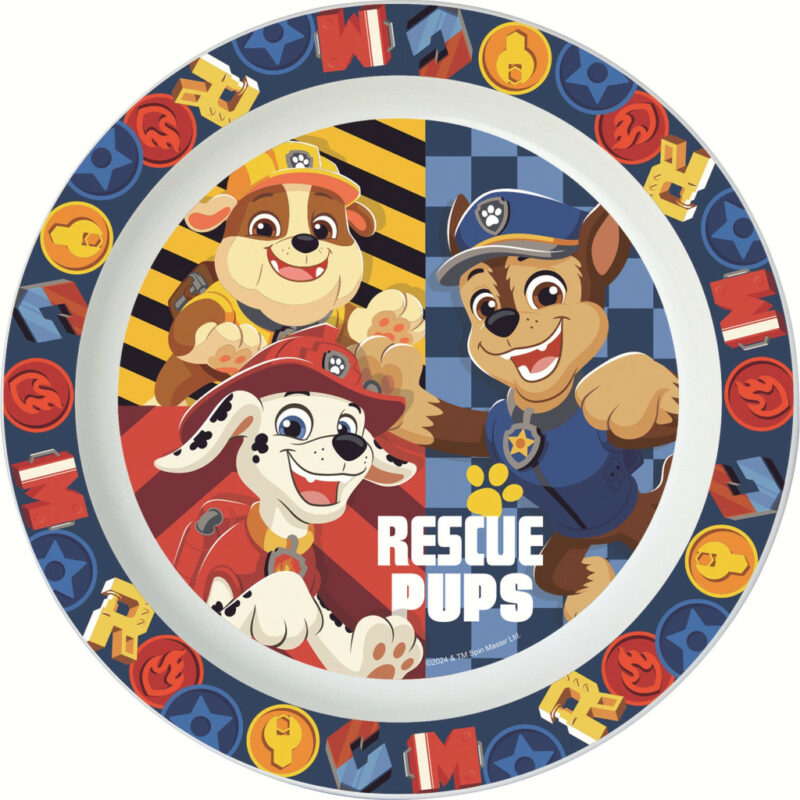 Paw Patrol Rescue Pups Πλαστικό ρηχό πιάτο για φούρνο μικροκυμάτων 22 cm 5896176