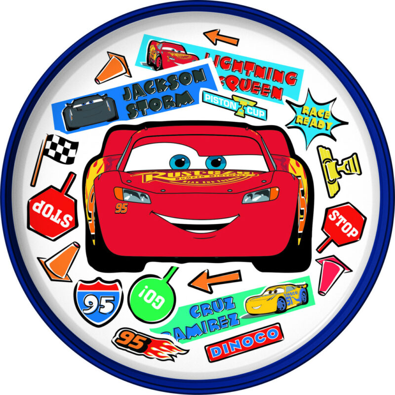 Disney Cars Stickers Go αντιολισθητικό Πλαστικό πιάτο φαγητού για φούρνο μικροκυμάτων 5896055