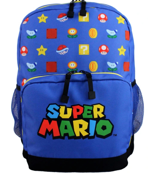 Super Mario Παιδικό Σακίδιο Πλάτης με 2 Θήκες 35×25×12 cm 5873463
