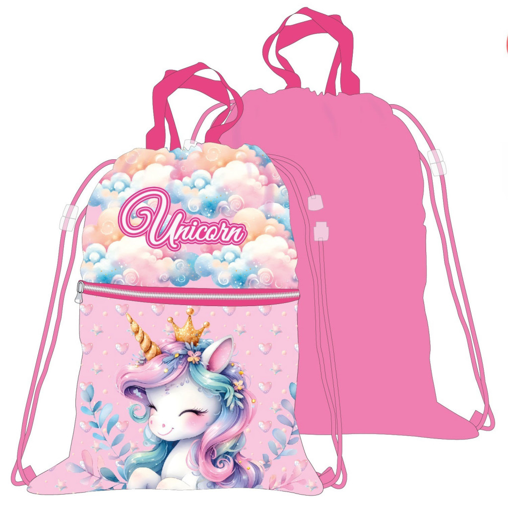 Unicorn Clouds Deluxe Παιδικό Αθλητικό Σακίδιο Πλάτης με Κορδόνια 45×34