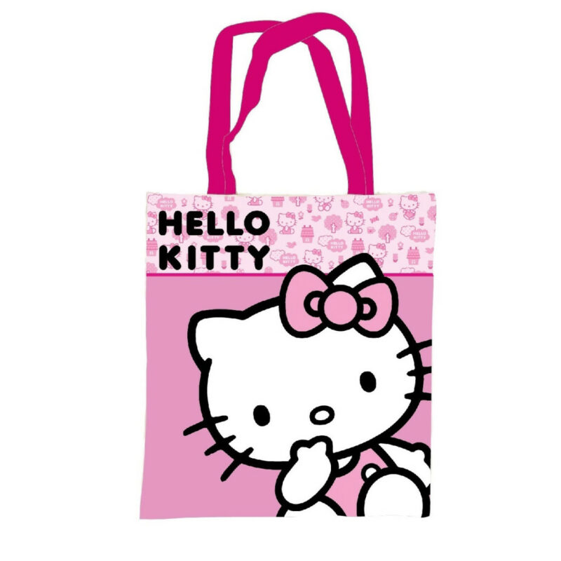 Hello Kitty Pink Canvas bag Υφασμάτινη Τσάντα Αγορών 38×44 cm 5901127