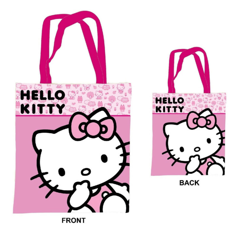Hello Kitty Pink Canvas bag Υφασμάτινη Τσάντα Αγορών 38×44 cm 5901128