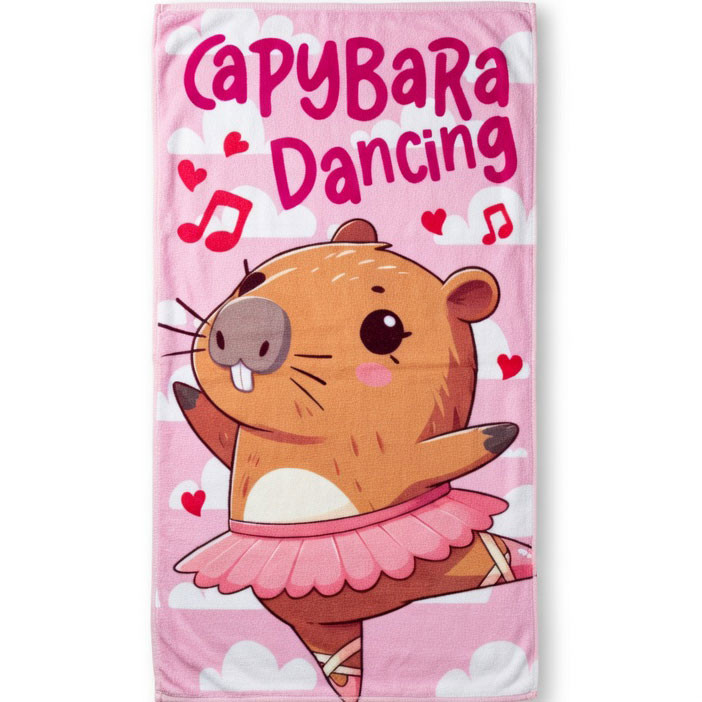 Capybara Dancing Πετσέτα Μπάνιου & Θαλάσσης (Fast Dry) 100% microfiber 70×140 cm 5905486
