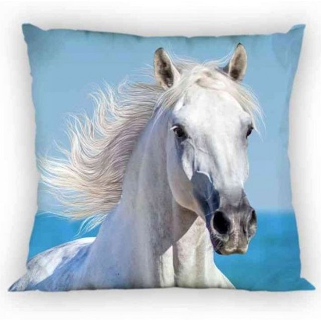 Horses White Παιδική διακοσμητική μαξιλαροθήκη 40×40 cm 5872623