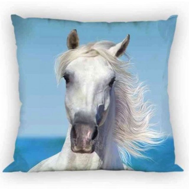 Horses White Παιδική διακοσμητική μαξιλαροθήκη 40×40 cm 5872624