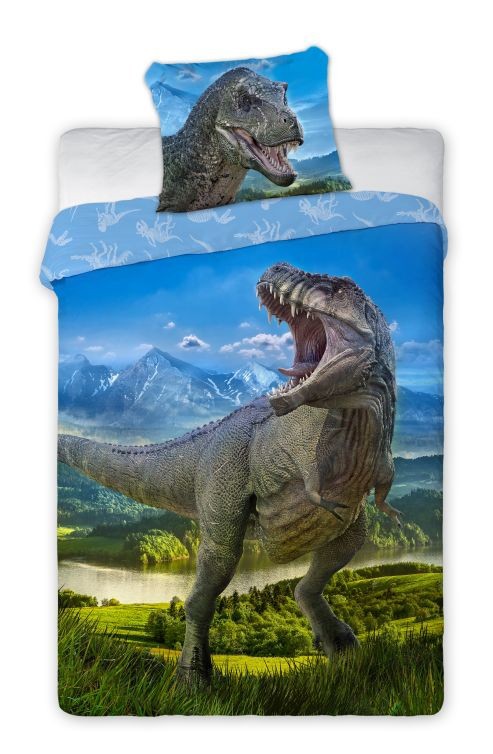 Dinosaur T-Rex Σετ Μονή Παπλωματοθήκη Βαμβακερή 2 Τεμαχίων 140×200 και 70×90 cm 5873484