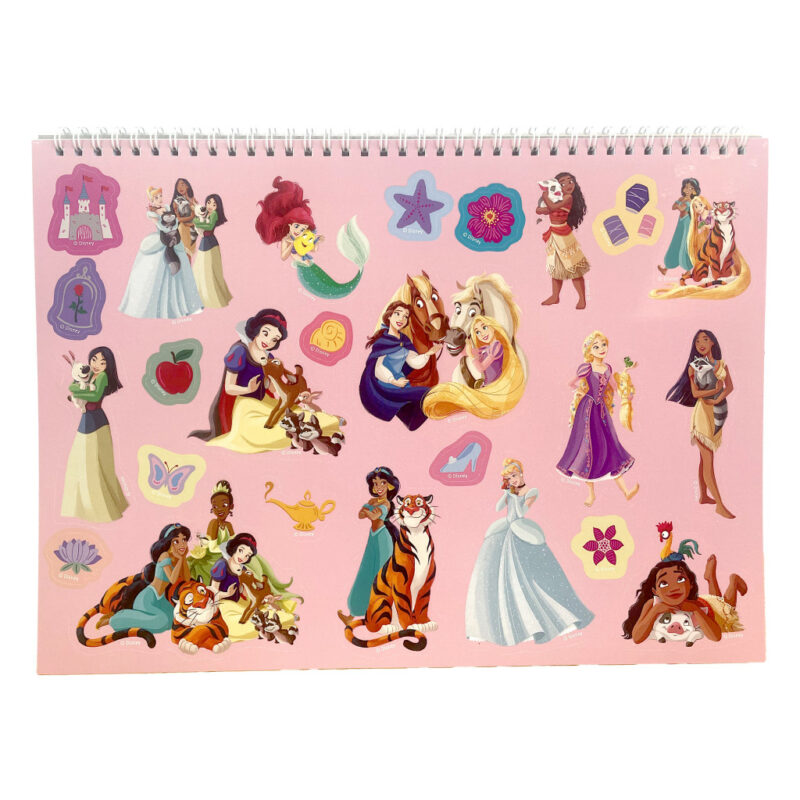 Disney Princess Life A4 Σπιράλ Μπλοκ Ζωγραφικής 40 Φύλλα με Αυτοκόλλητα 5901335