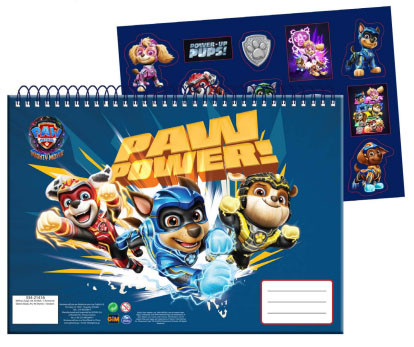 Paw Patrol Power Up A4 Σπιράλ Μπλοκ Ζωγραφικής 40 Φύλλα με Αυτοκόλλητα 5882969