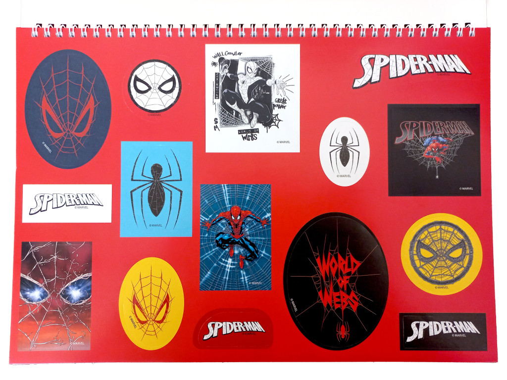 Spiderman World of Webs A4 Σπιράλ Μπλοκ Ζωγραφικής 40 Φύλλα με Αυτοκόλλητα