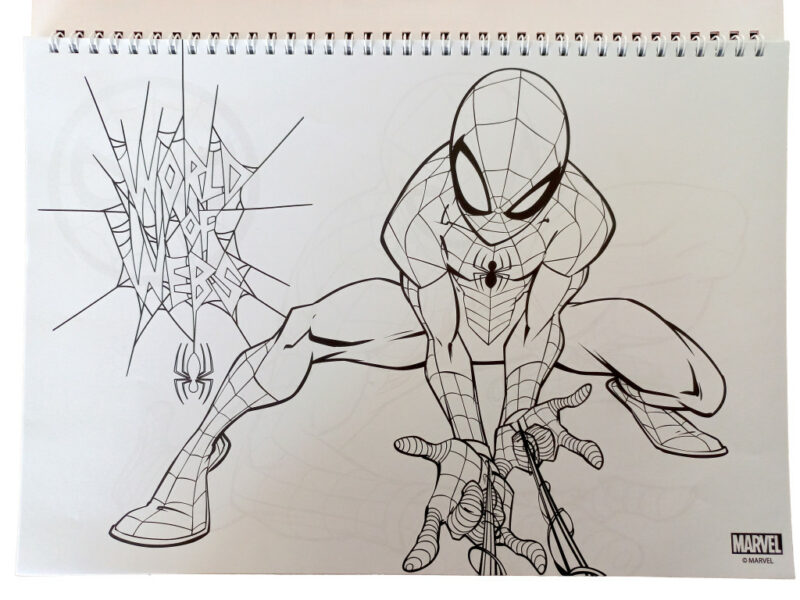 Spiderman World of Webs A4 Σπιράλ Μπλοκ Ζωγραφικής 40 Φύλλα με Αυτοκόλλητα 5885832
