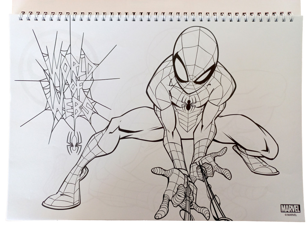 Spiderman World of Webs A4 Σπιράλ Μπλοκ Ζωγραφικής 40 Φύλλα με Αυτοκόλλητα