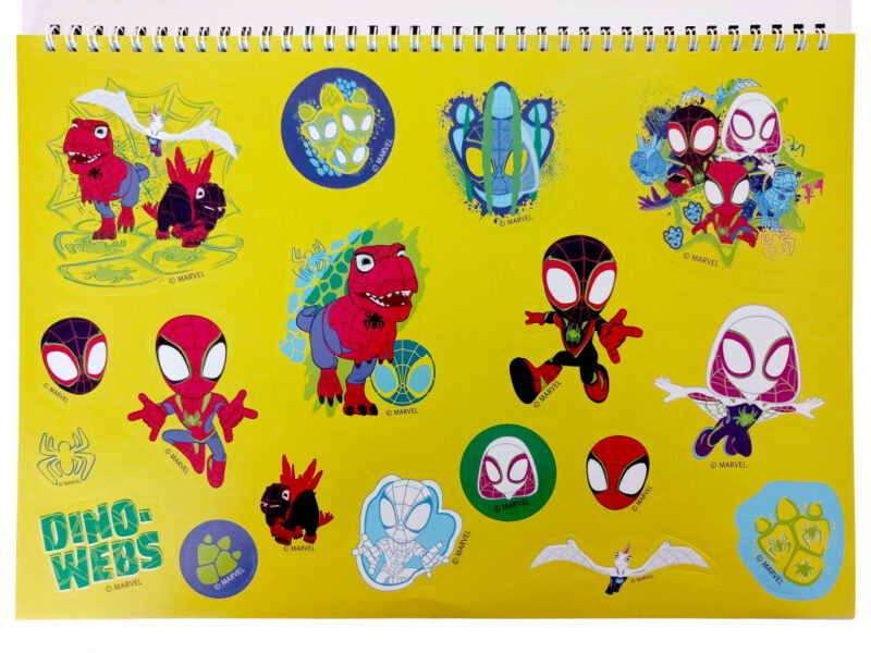 Spiderman Spidey Dino-Webs A4 Σπιράλ Μπλοκ Ζωγραφικής 40 Φύλλα με Αυτοκόλλητα 5885821