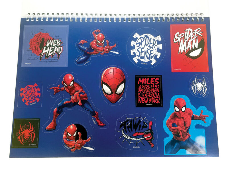 Spiderman Miles Morales A4 Σπιράλ Μπλοκ Ζωγραφικής 40 Φύλλα με Αυτοκόλλητα 5901422