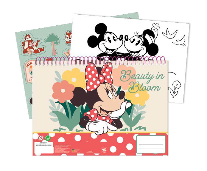 Disney Minnie Nomadic Spirit A4 Σπιράλ Μπλοκ Ζωγραφικής 40 Φύλλα με Αυτοκόλλητα 5885799