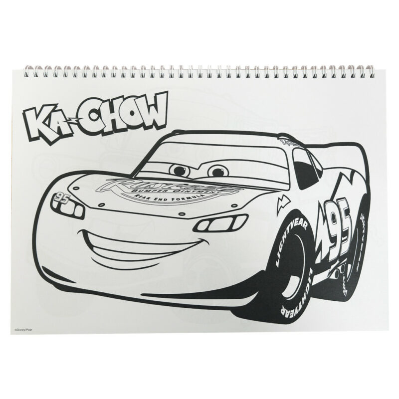 Disney Cars Roaring A4 Σπιράλ Μπλοκ Ζωγραφικής 40 Φύλλα με Αυτοκόλλητα 5901367