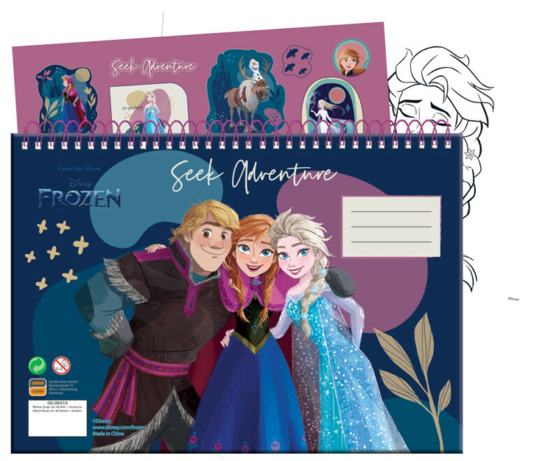 Disney Frozen Explore A4 Σπιράλ Μπλοκ Ζωγραφικής 40 Φύλλα με Αυτοκόλλητα 5898507
