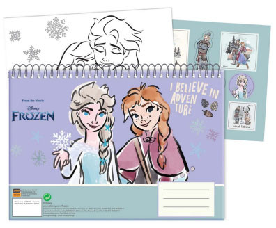 Disney Frozen Adventure A4 Σπιράλ Μπλοκ Ζωγραφικής 40 Σελίδες με Αυτοκόλλητα 5882760