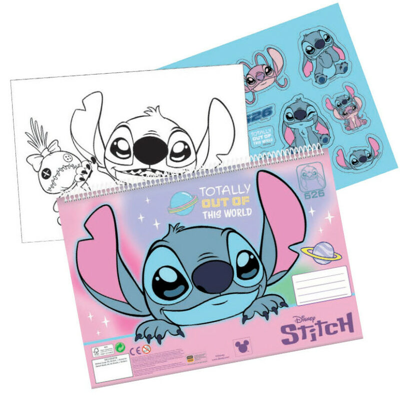 Disney Lilo και Stitch Universe A4 Σπιράλ Μπλοκ Ζωγραφικής 40 Σελίδες με Αυτοκόλλητα 5901357