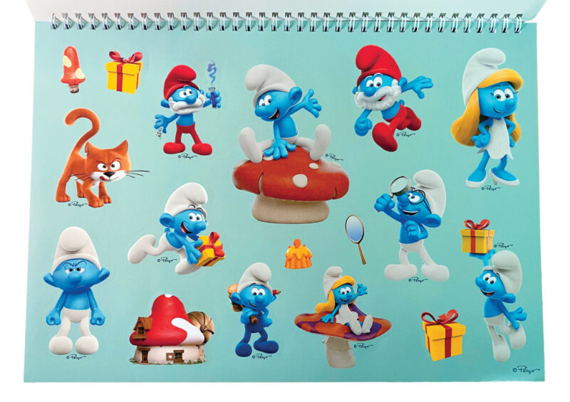 Smurfs Village A4 Σπιράλ Μπλοκ Ζωγραφικής 40 Φύλλα με Αυτοκόλλητα 5901400