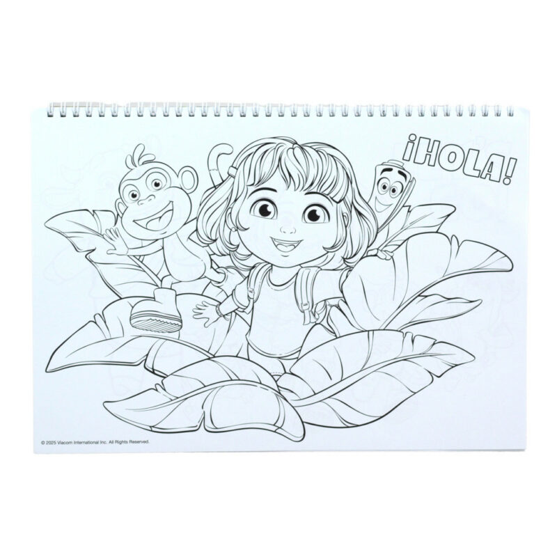 Dora the Explorer Jungle A4 Σπιράλ Μπλοκ Ζωγραφικής 40 Σελίδες με Αυτοκόλλητα 5885815