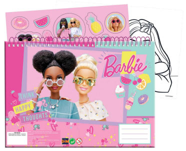 Barbie Happy Thoughts A4 Σπιράλ Μπλοκ Ζωγραφικής 40 Σελίδες με Αυτοκόλλητα 5882636