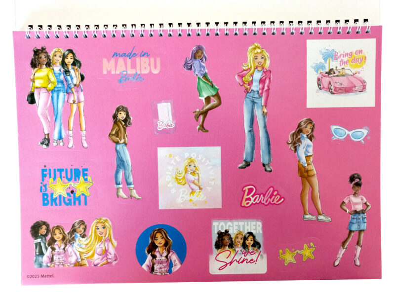 Barbie Paints A4 Σπιράλ Μπλοκ Ζωγραφικής 40 Σελίδες με Αυτοκόλλητα 5885767