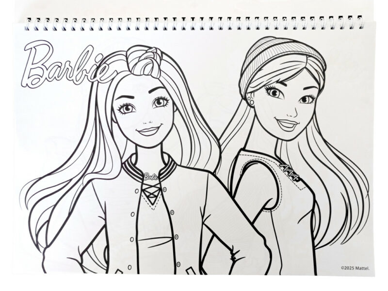 Barbie Paints A4 Σπιράλ Μπλοκ Ζωγραφικής 40 Σελίδες με Αυτοκόλλητα 5885768