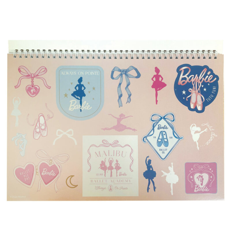 Barbie Ballerina A4 Σπιράλ Μπλοκ Ζωγραφικής 40 Φύλλα με Αυτοκόλλητα 5901323