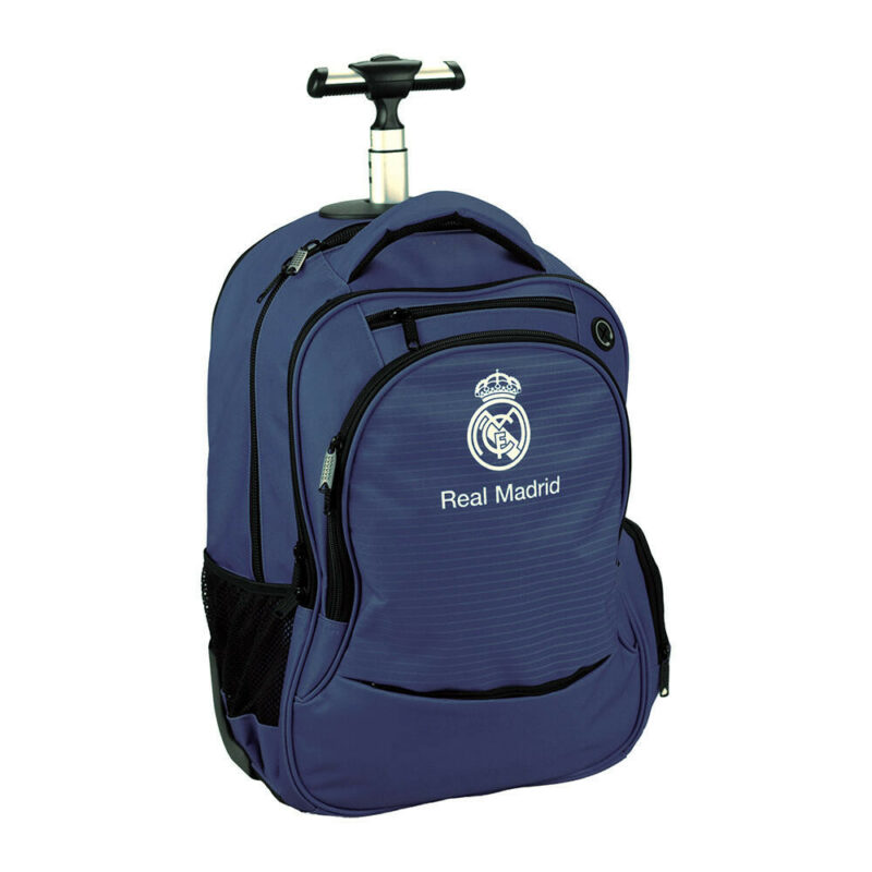 Real Madrid Blue Σχολική Τσάντα Πλάτης Τρόλεϊ με 3 Θήκες 48×33×28 cm 5904769