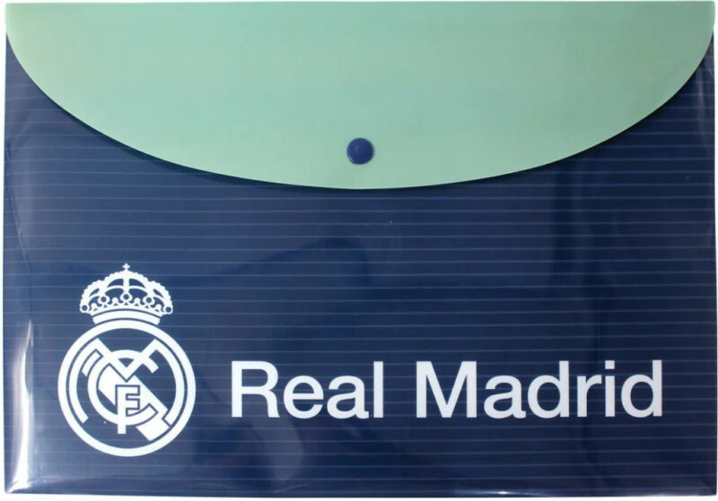 Real Madrid Blue Διαφανής Φάκελος Εγγράφων με Κουμπί A/4 5903910