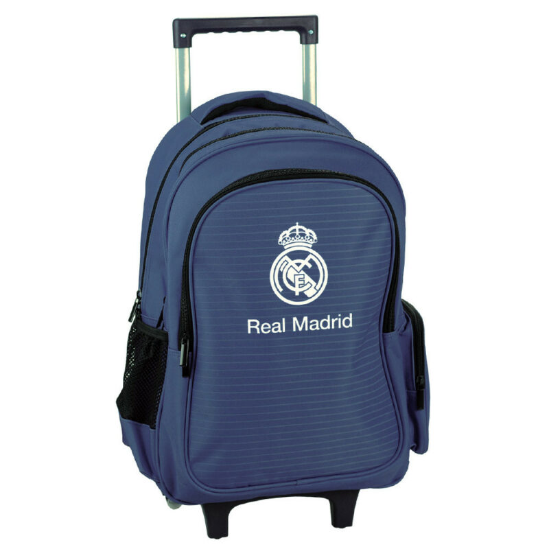 Real Madrid Blue Σχολική Τσάντα Πλάτης Τρόλεϊ με 3 Θήκες 46×35×20 cm 5904760