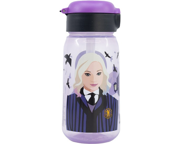 Wednesday Nevermore Academy Πλαστικό Παγούρι με Καλαμάκι 510 ml 5873709