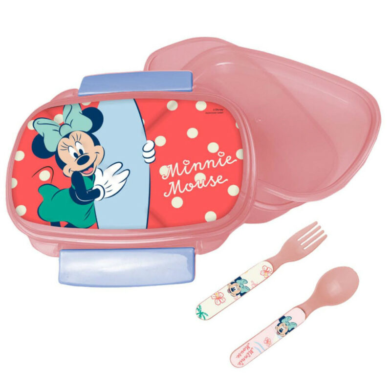 Disney Minnie Summer Σετ Φαγητοδοχείου και Παιδικών Μαχαιροπίρουνων 18×12×6 cm 5881307