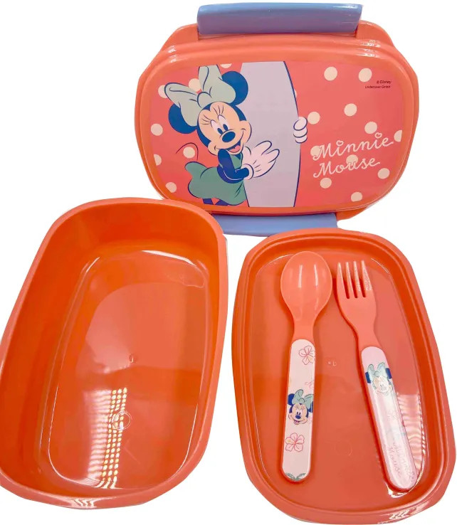 Disney Minnie Summer Σετ Φαγητοδοχείου και Παιδικών Μαχαιροπίρουνων 18×12×6 cm 5881308