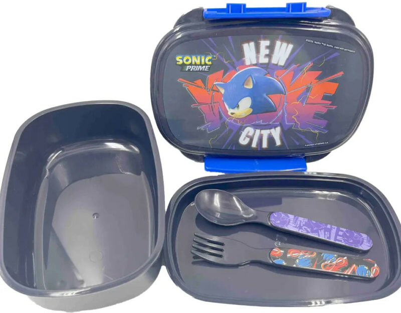 Sonic the Hedgehog Get Me Σετ Φαγητοδοχείου και Παιδικών Μαχαιροπίρουνων 18×12×6 cm 5873233