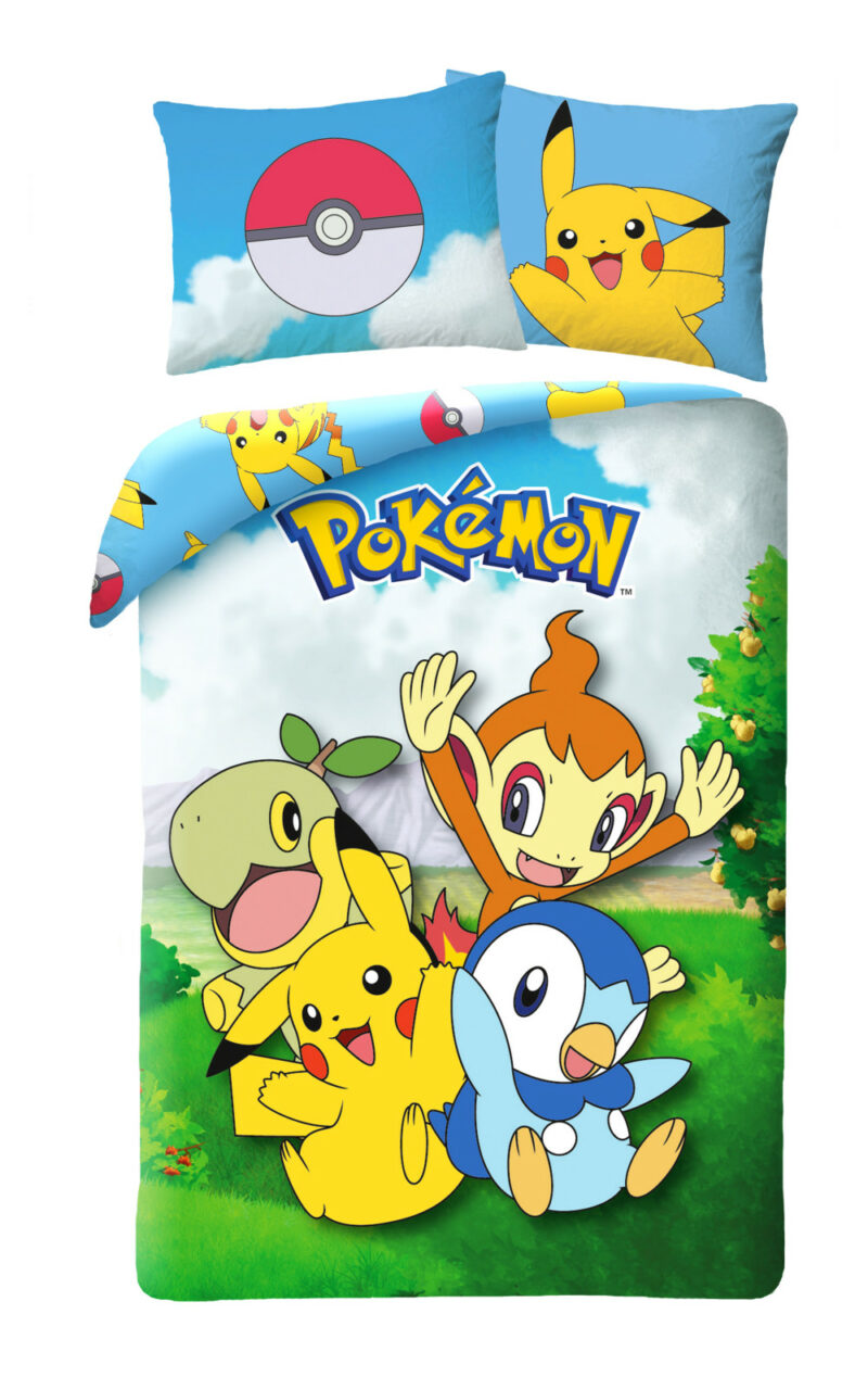 Pokémon Little Ones Σετ Μονή Παπλωματοθήκη Βαμβακερή 2 Τεμαχίων 140×200 και 70×90 cm 5879419