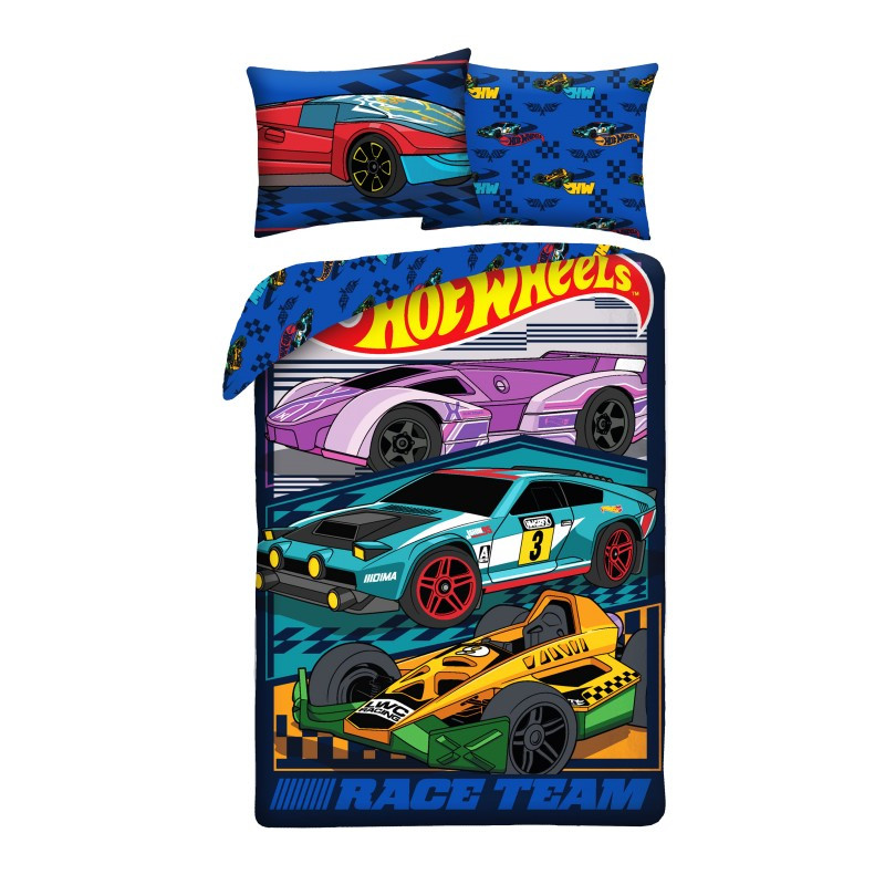 Hot Wheels Race Team Σετ Μονή Παπλωματοθήκη Polycotton 2 Τεμαχίων 140×200 και 70×90 cm 5905152