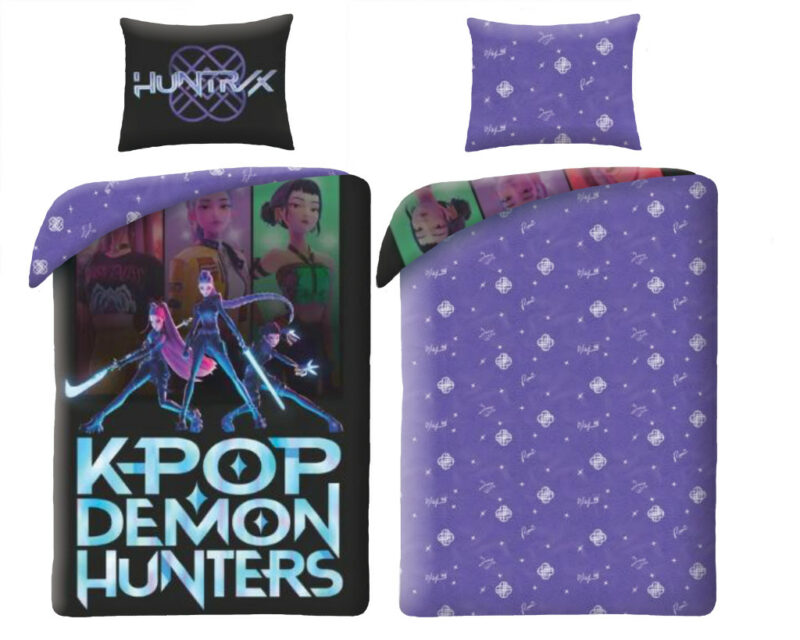 K-pop Demon Hunters Take Down Διπλής Όψης Σετ Μονή Παπλωματοθήκη Polycotton 2 Τεμαχίων 140×200 και 70×90 cm 5905171