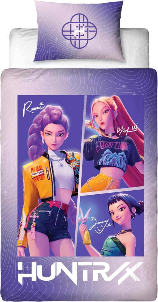 K-pop Demon Hunters Saja Boys Διπλής Όψης Σετ Μονή Παπλωματοθήκη Polycotton 2 Τεμαχίων 140×200 και 70×90 cm 5901514