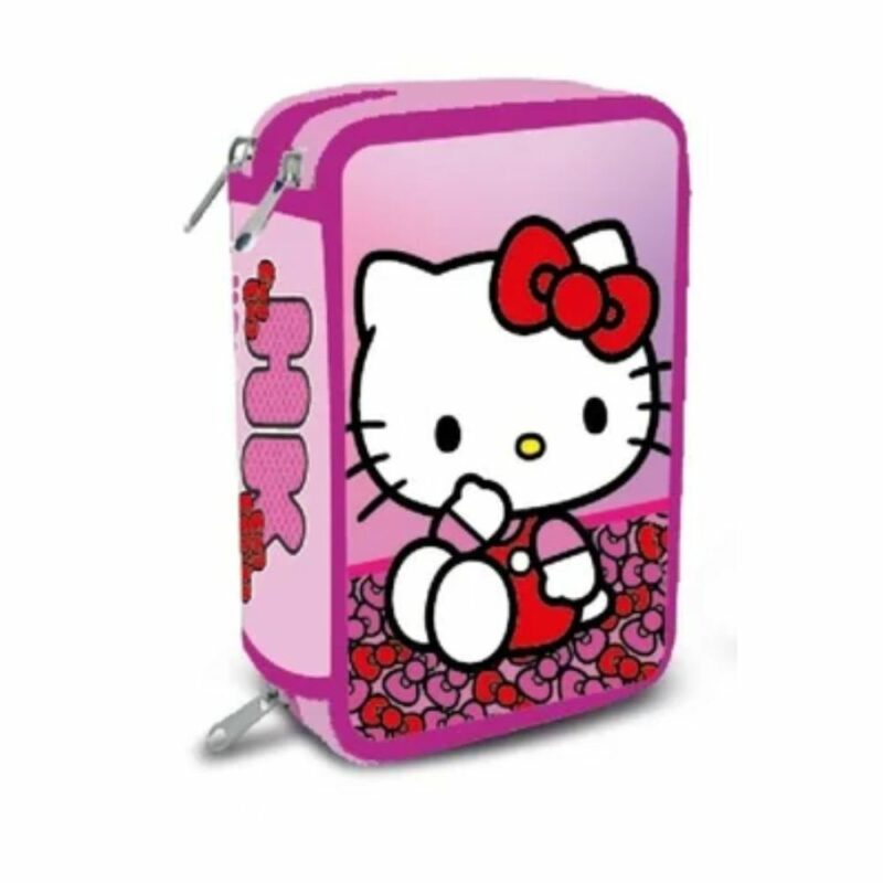Hello Kitty Τριώροφη Γεμάτη Κασετίνα 44 Τεμαχίων Ροζ 19 6091405