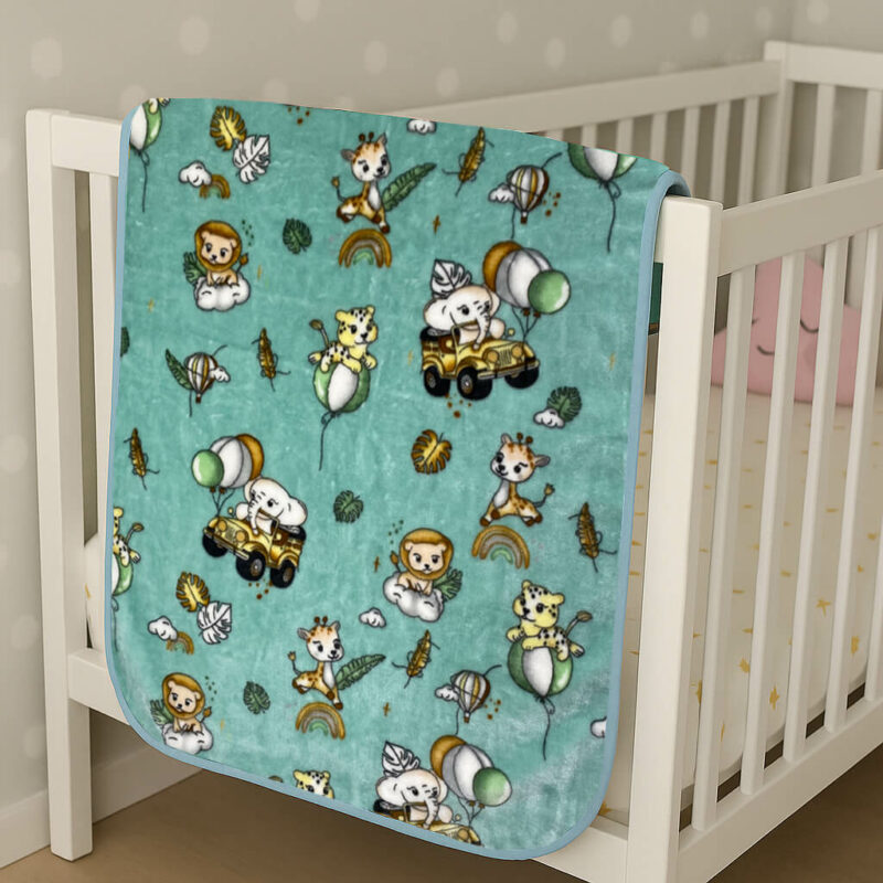 Βρεφική Κουβέρτα Κούνιας (110Χ140) Βελουτέ Happy Zoo 4588100