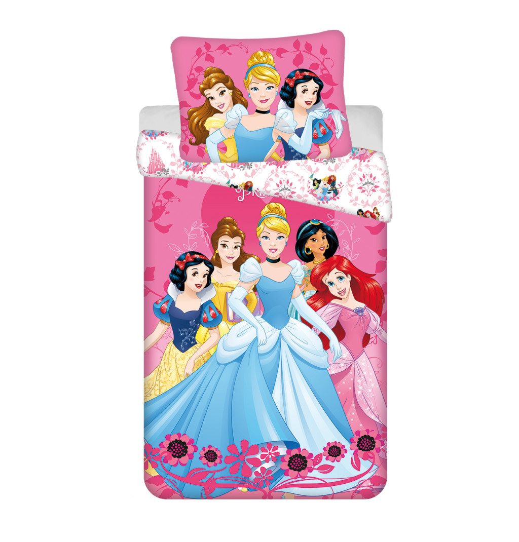 Disney Princess Heart Σετ Μονή Παπλωματοθήκη Βαμβακερή 2 Τεμαχίων 140×200 και 70×90 cm