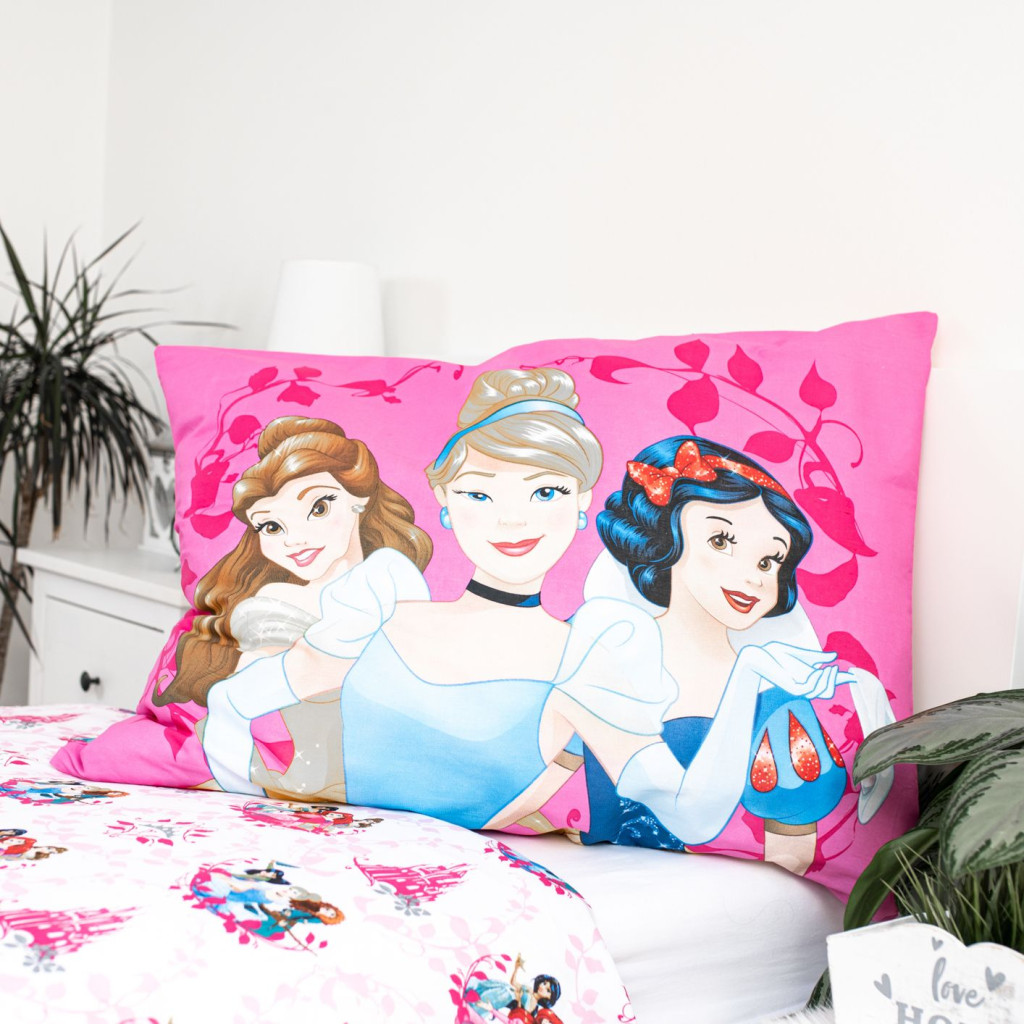 Disney Princess Heart Σετ Μονή Παπλωματοθήκη Βαμβακερή 2 Τεμαχίων 140×200 και 70×90 cm